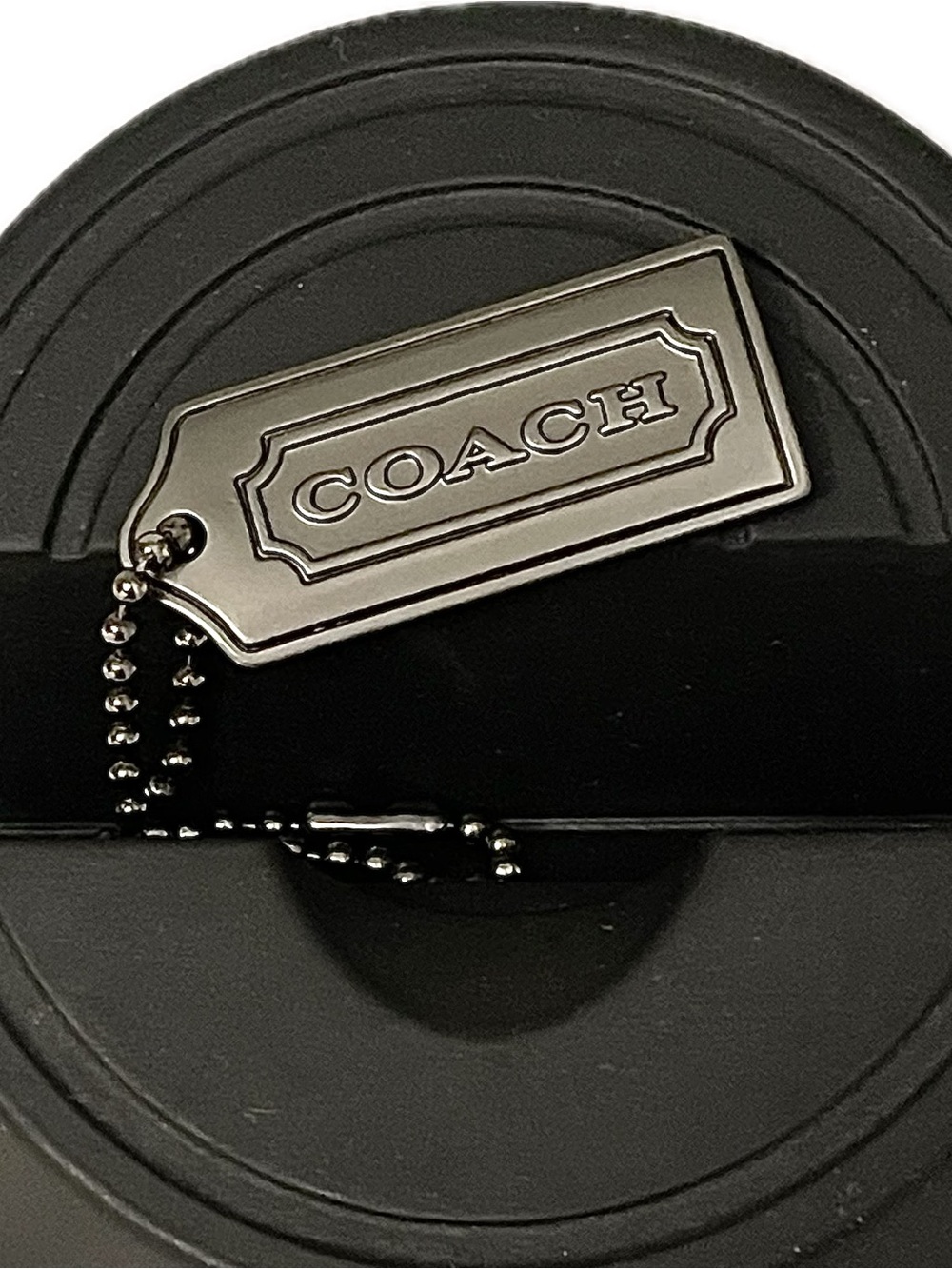 Coach Gunmetal Hangtag w/ Ball Chain